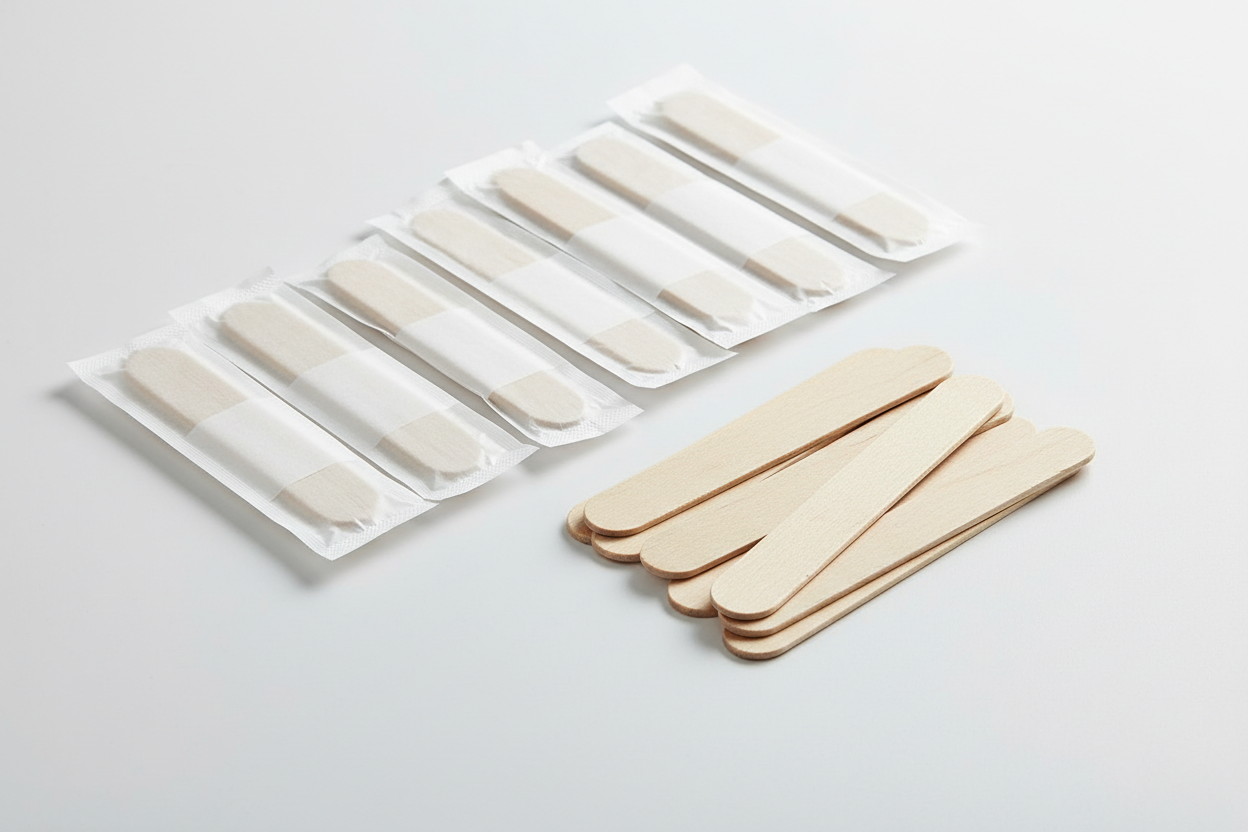 INORVEX Disposable Sterile Wooden Tongue Depressor for Oral Examination
